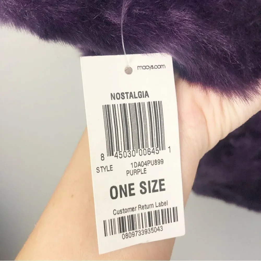INC | NEW Faux Fur Purple Scarf One Size